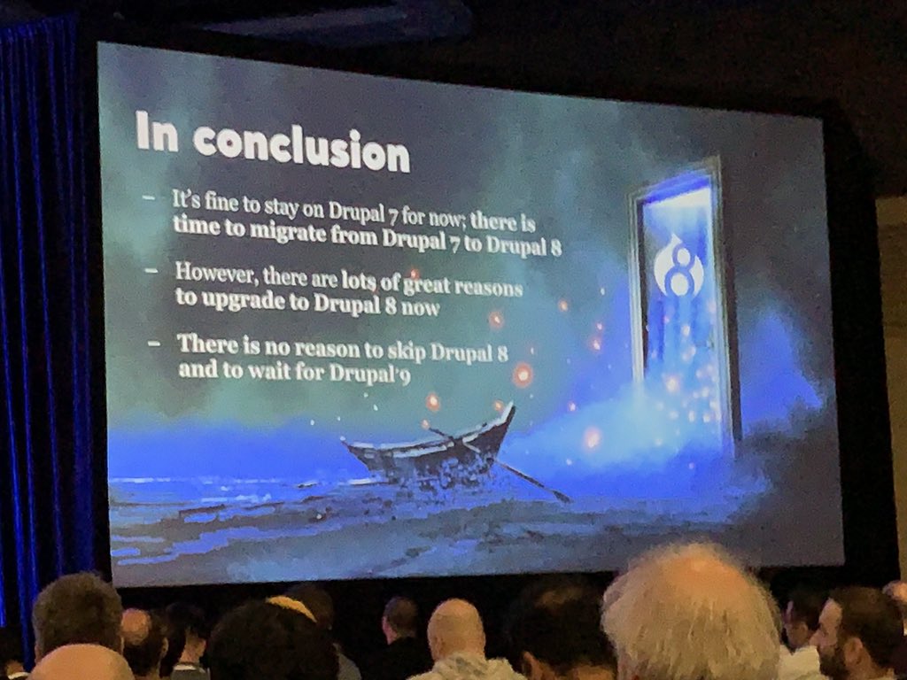 neerajskydiver's tweet image. Still waiting to upgrade to #Drupal8? Once you are on the #Drupal8 track, you will never have to change track again. @Dries #DriesNote @DrupalConNA
