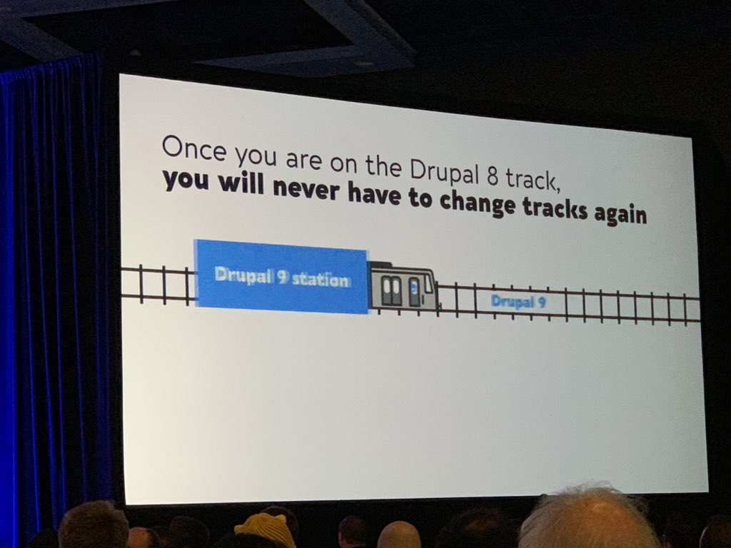 neerajskydiver's tweet image. Still waiting to upgrade to #Drupal8? Once you are on the #Drupal8 track, you will never have to change track again. @Dries #DriesNote @DrupalConNA
