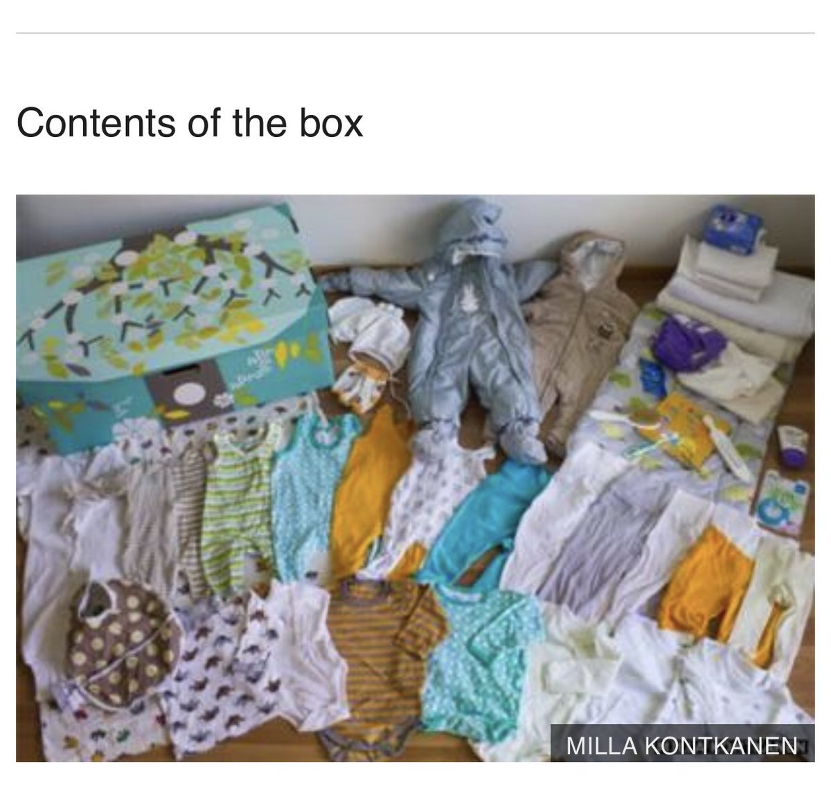 bebegim_ve's tweet photo. Finlandiya bebek doğmadan önce ailelere şöyle bir yeni doğan paketi yolluyormuş... neyse hayal kurmayalım 🙈😅 #yenidoğan #paket #devlet #destek #bebek #anne https://t.co/n75cTWZkKI