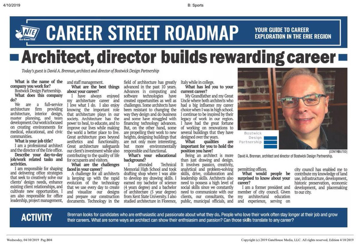 DaveBrennanErie's tweet photo. My take on a career in #Architecture #BostwickDesign https://t.co/CmIcmYjUQO