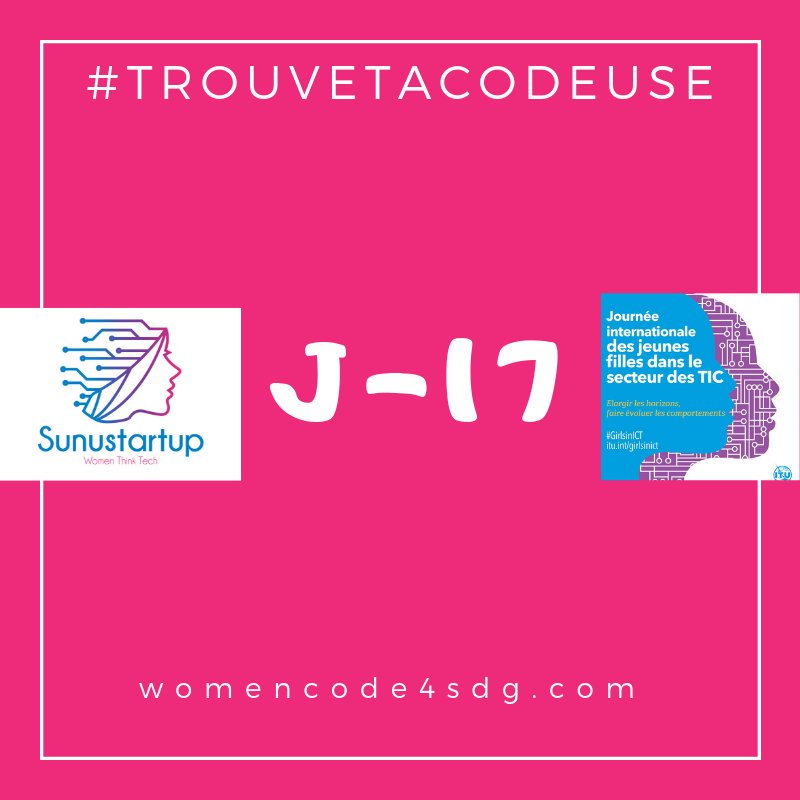 SunuStartup's tweet image. #TrouveTaCodeuse pour améliorer les performances de ton business et mieux répondre aux besoins de ta cible. Encore quelques jours pour s&apos;inscrire en tant que #Codeuse ou #entrepreneure et intégrer une aventure épique 😎

#GirlsInICTDay #wasexo
