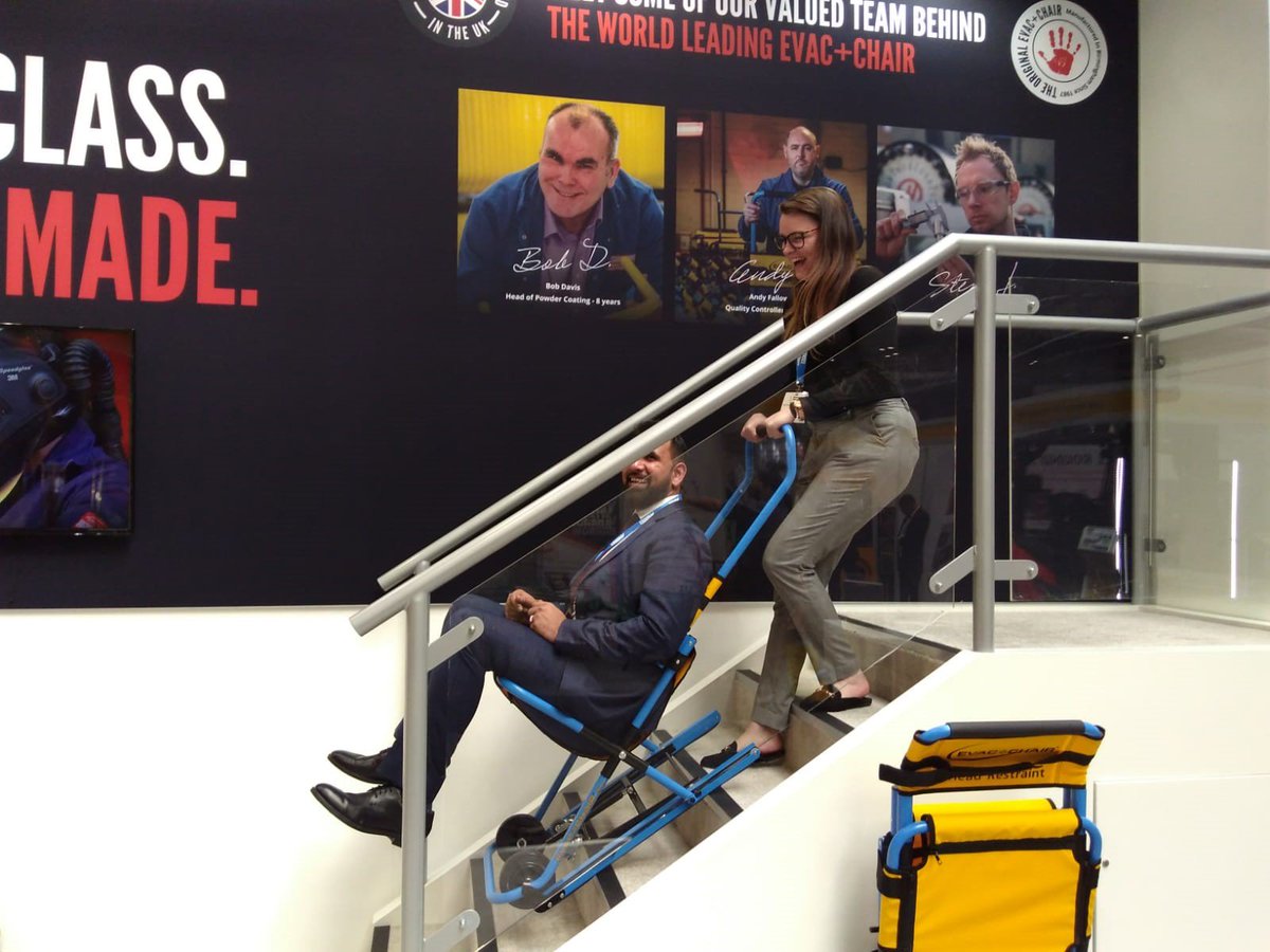 BryanArmstrong_'s tweet photo. RT @healthandsafety: @Evac_Chair @HandS_Events Our advertising manager Ashby looked like he was thoroughly enjoying himself on your stand! He's clearly serious about advertising your products 😁 https://t.co/Uj63Cn4hNP