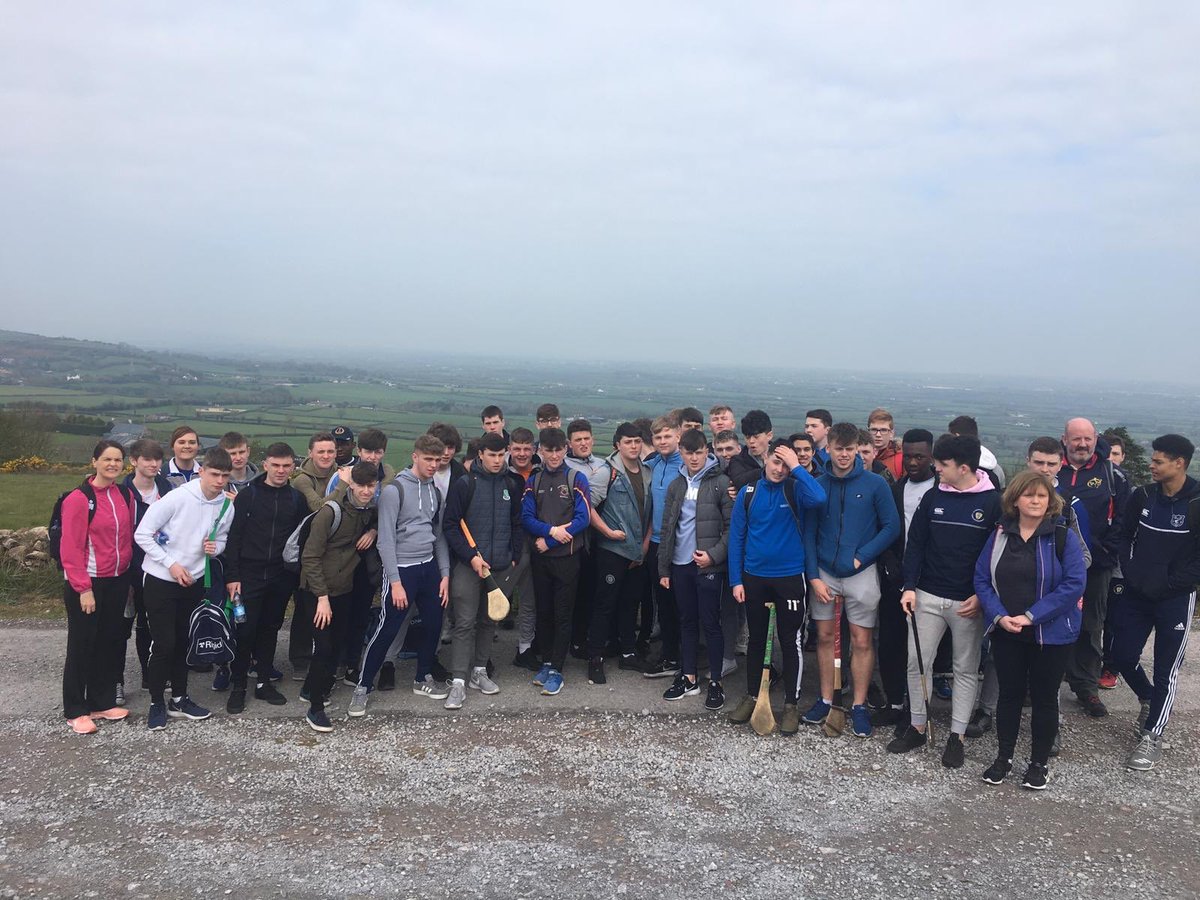 Fantastic pilgrimage today to Knockfierna with the 5th years and @GerryO_Connor . We had a talk on the famine houses by local Historians Patrick O Donovan and then mass at the Mass rock . @redemptorists @clements_st @enright_seamus