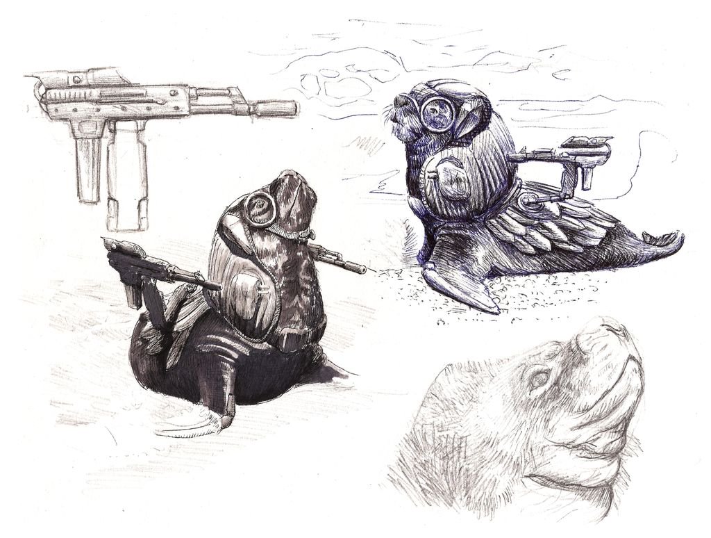 toledomargalef's tweet photo. Bocetos del armamento de Lobo Marino⠀
Tinta s/papel.⠀
⠀
#lobomarino #Otariaflavescens⠀
⠀
#patagoniainsurgente⠀
⠀
#derrameseditoras #boceto #sketch #ink #tinta #microfibra #dibujo #draw #paper #papel #art #artist #conceptart #patagonia #sea #mamiferomarino #toledomargalef https://t.co/LpgLLfmEfI
