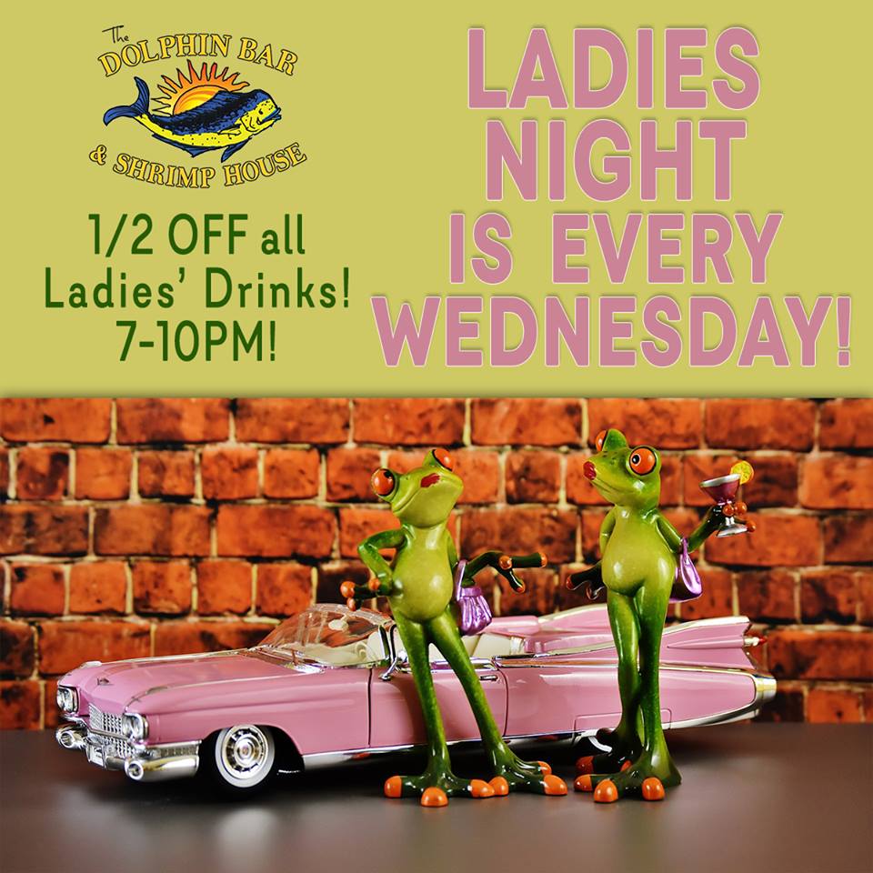 TheDolphin_Bar's tweet photo. Enjoy the evening with us!!! Ladies, 50% off ALL drinks from 7-10PM!#DolphinBar #jensenBeach #jensenbeachfl #martincounty #martincountyfl #treasurecoast #LadiesNight #datenight #girlsnight #wednesday https://t.co/XWmTlkehFF