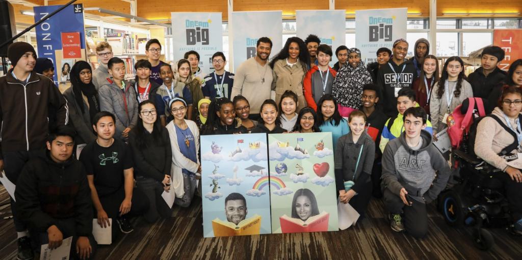 melindagates's tweet photo. One of the many reasons I love libraries? They help students dream big. In partnership with @KCLS—@DangeRussWilson, @ciara and @WhyNotYouFDN are preparing students to be tomorrow’s leaders. #NationalLibraryWeek https://t.co/qVDG4i9ES0