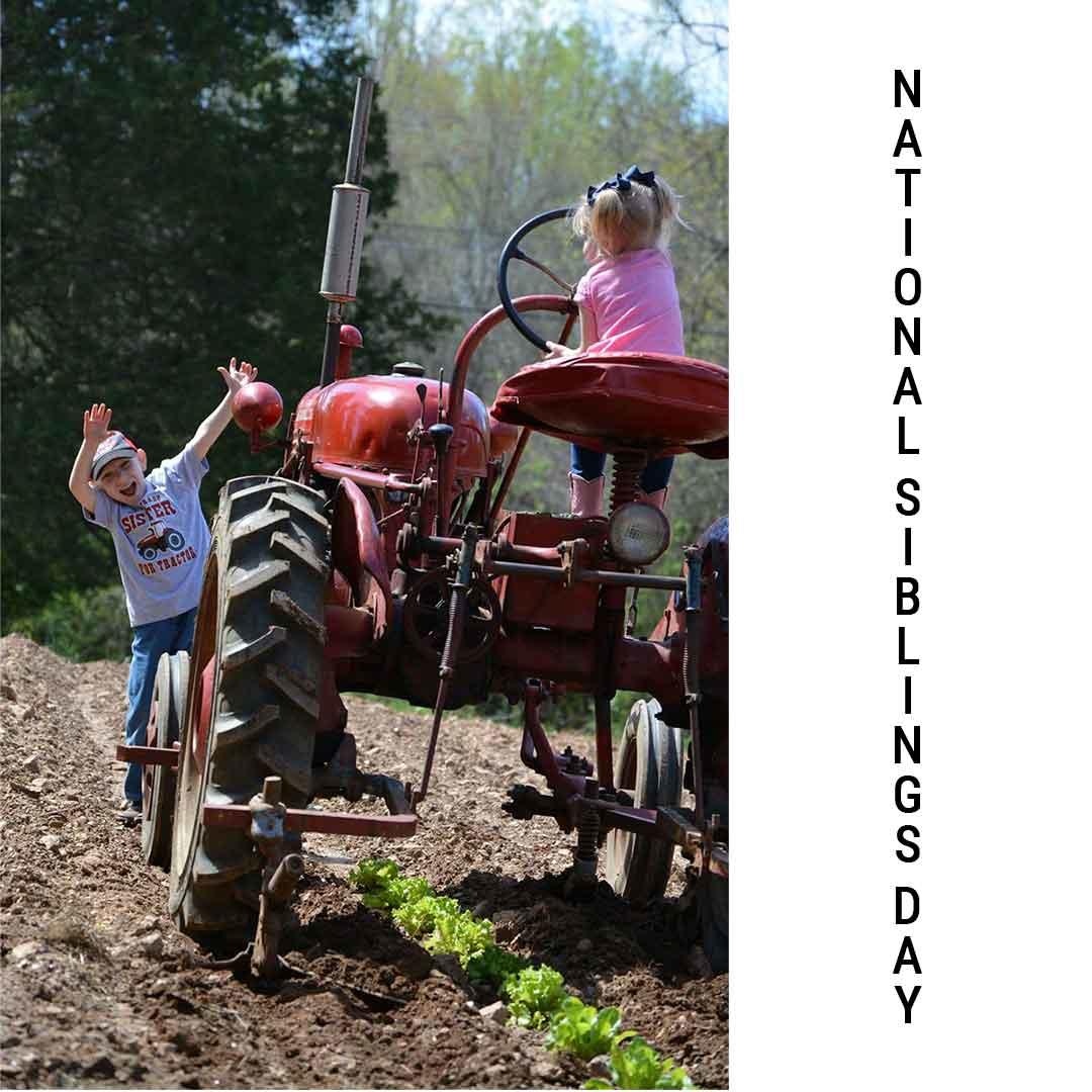 Celebrate #NationalSiblingsDay 😊 🚜 Safety first, this was not a running tractor. Photo submitted by Todd Eckard. #FarmallFun #kidsontractors #NewPartsforOldTractors #FarmLife #TractorKids #Farmall #Tractor #SteinerTractorParts