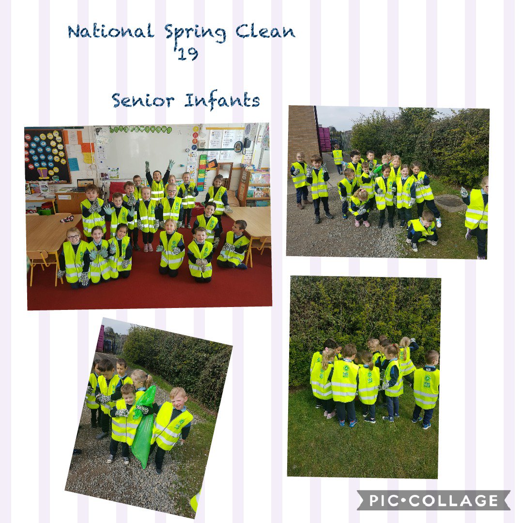 @NationalSpringC Super helpers from @scoilmhuirescmj . Working hard to keep their world clean. #SpringClean19 #seniorinfants #NSC