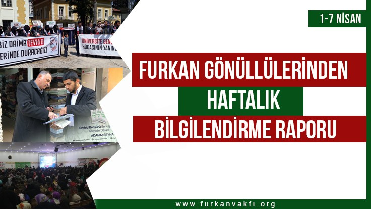 FURKAN VAKFI GÖNÜLLÜLERİNİN HAFTALIK FAALİYET RAPORU: 1-7 NİSAN

#Özgürlük
#SiyasetDeğilAdalet
AdaletBekleyişi DevamEdiyor

Detaylar için tıklayınız:
furkanvakfi.org/furkan-vakfi-g…