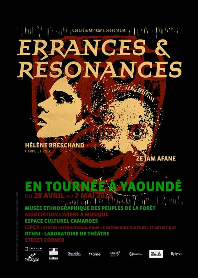 OBotama_aic's tweet photo. #MINKANA et #CÉSARÉ présentent les artistes André Ze Jam Afane et Hélène Breschand en  tournée à #Yaoundé du 28 avril au 7 mai 2019
#Save_the_dates https://t.co/DSfY7Drag9