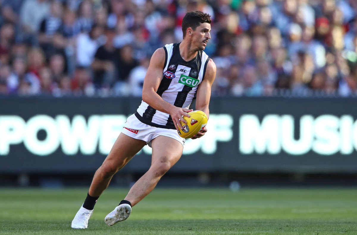 CollingwoodFC's tweet photo. The Anzac Day Medal goes to Pendles for the third time.

38 disposals, seven marks, six tackles.

What a legend!

#AFLDonsPies #GoPies https://t.co/ErpNGfOCh8