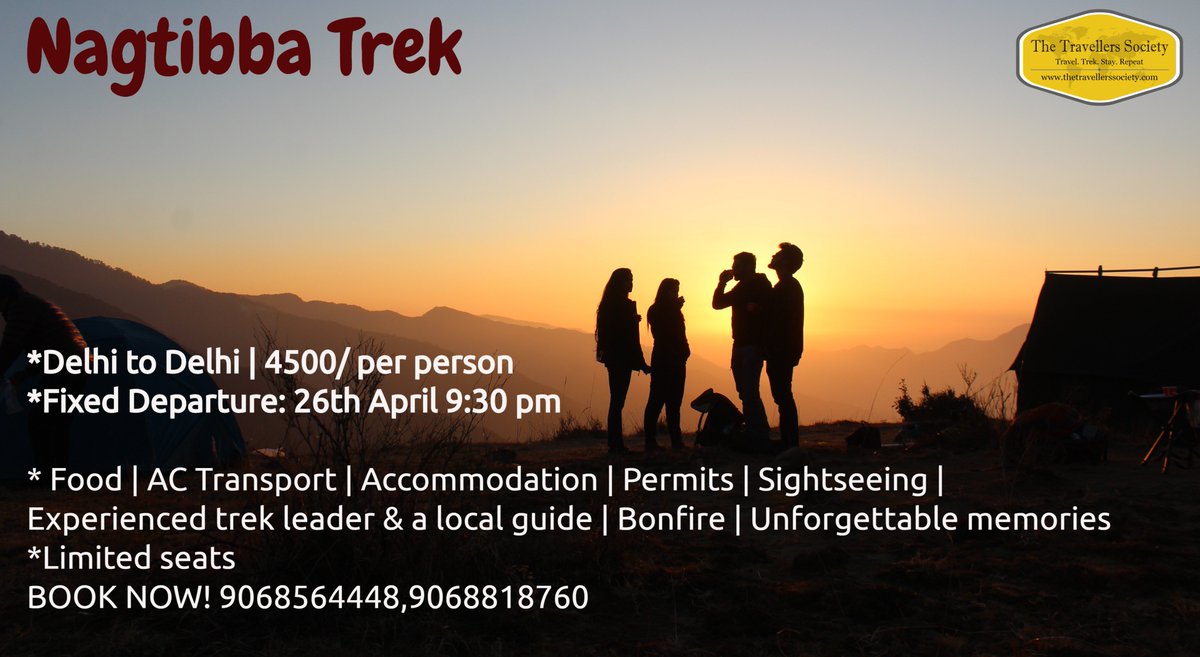 ttsindia's tweet photo. Plan a best weekend getaway. Nagtibba. A blend of trekking and relaxation, a perfect peace of mind from your busy routine. Join us on this journey.
#nagtibba #trek #campnight #homestay #Mountains #himalayas https://t.co/Eggmfw1gMD