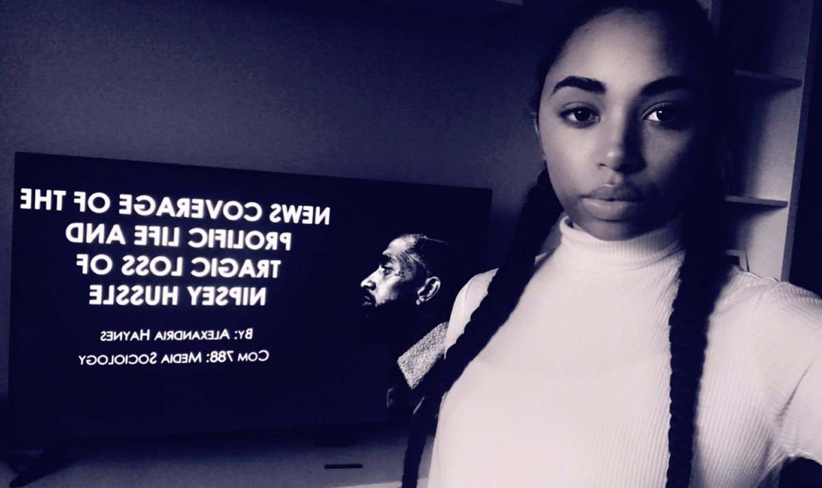 AlexJeanMarie's tweet image. Today I gave my final presentation, in the last class, of both my graduate &amp;amp; collegiate career. So naturally... I had to show out one last time for the culture and @NipseyHussle on my way out!! ✊🏾#RIPNipsey