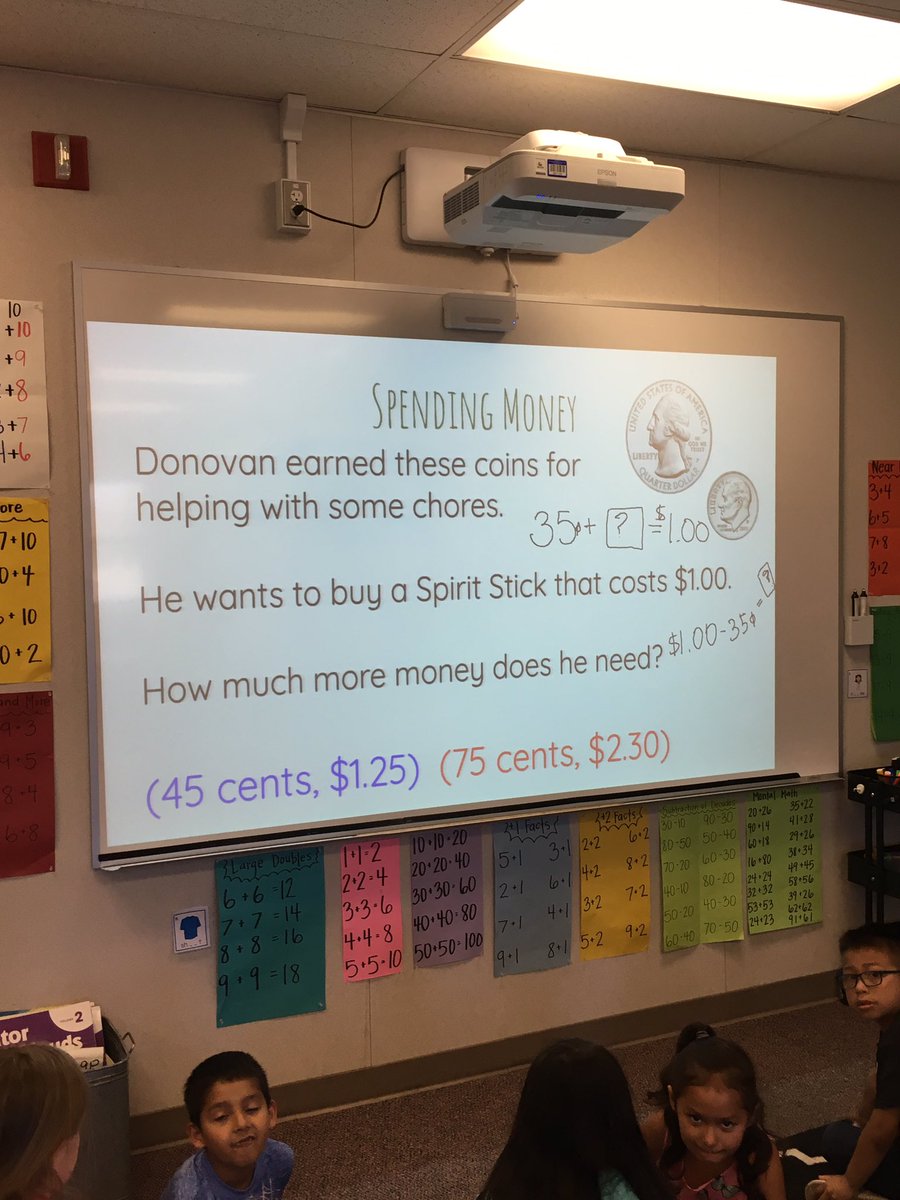 MrsHein1's tweet image. Solved this problem in @LaceybRowland s 1st grade class earlier this week. We tabled our thinking at the end of day 1 and then spent day 2 analyzing pics of S work. What did these Ss do that was the same? Different? Is there evidence of efficient thinking? #TOESmath