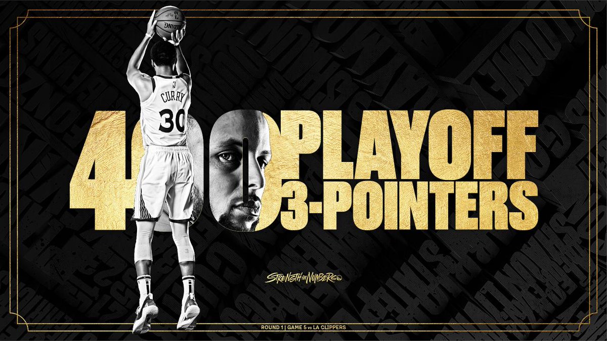 warriors's tweet photo. Stephen Curry becomes the only player in NBA history to knock down 400 career postseason threes. https://t.co/eDOgWrZbwo