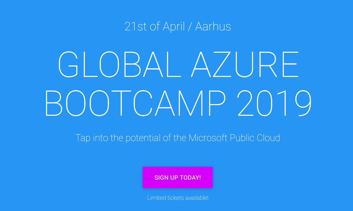 PeterSelchDahl's tweet photo. Husk at det er på lørdag d. 27. april at der endnu engang afholdes Global Azure Bootcamp i Aarhus.
Website: https://t.co/poduPCefgy
Bor du på Sjælland? Se her: https://t.co/tytJj2tf1l
Vi ser frem til at se jer!
@dotJesper @jefutte #globalazure #GABDK #AZUGDK @edgemoDK https://t.co/VvxsAm3ESn