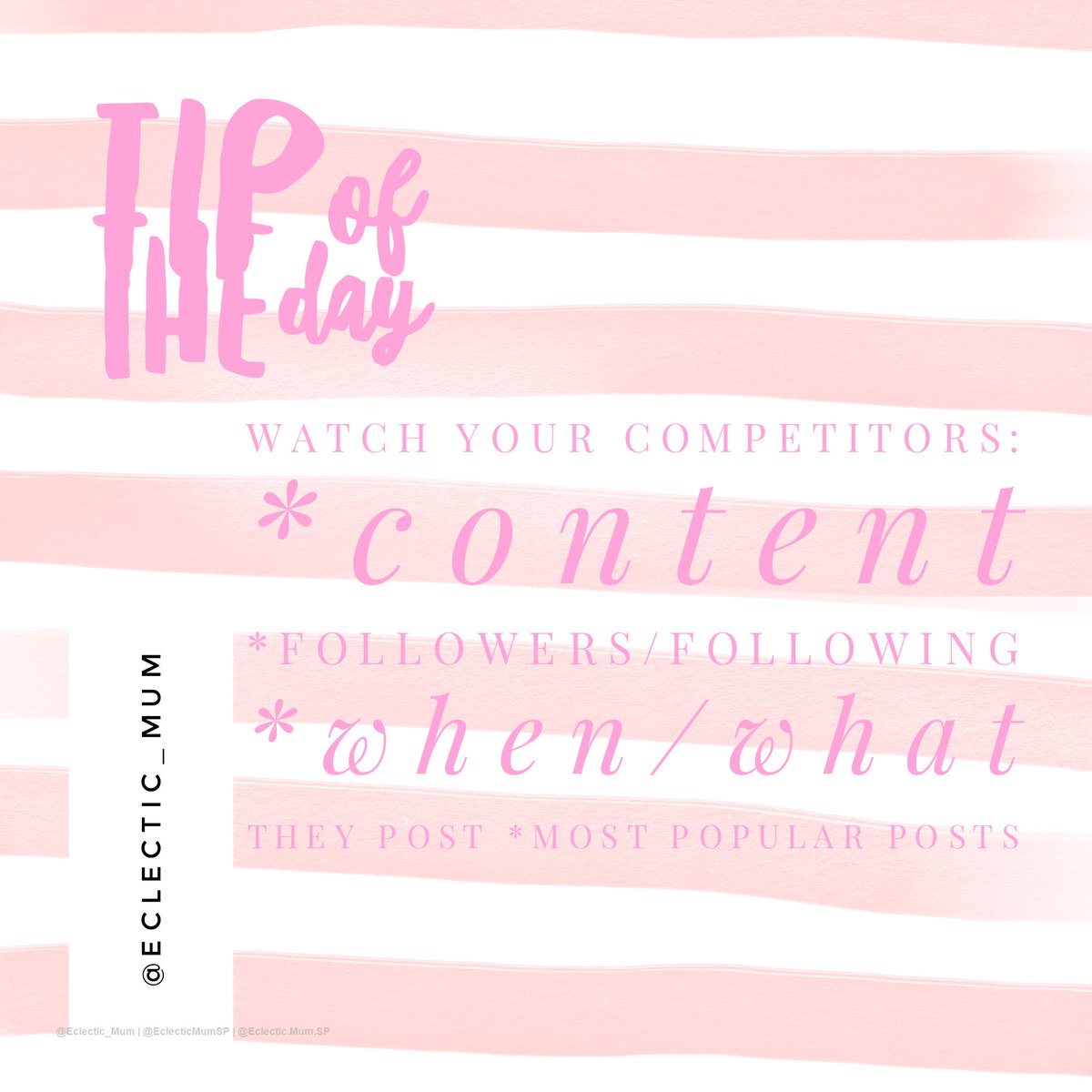 Eclectic_Mum's tweet image. Tip of the day!! #WatchCompetitors #KnowYourCompetition