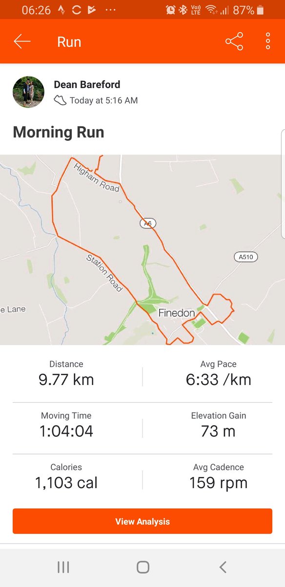 bareford_dean's tweet photo. Another run that I got up for this week, 21 miles in total better than my usual 0 recently getting there need o be the motivation @dads_running #inspiringourchildren https://t.co/0gjpQLvrGJ