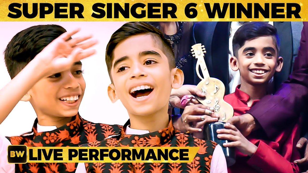 behindwoods's tweet photo. Super Singer 6 Title Winner Hrithik's LIVE Singing Performance - WOW! What a Voice! | SS

Video Link:  https://t.co/I6IQ0ca5OV

#supersingerjunior #SuperSinger6 https://t.co/DJ7FgOLY56