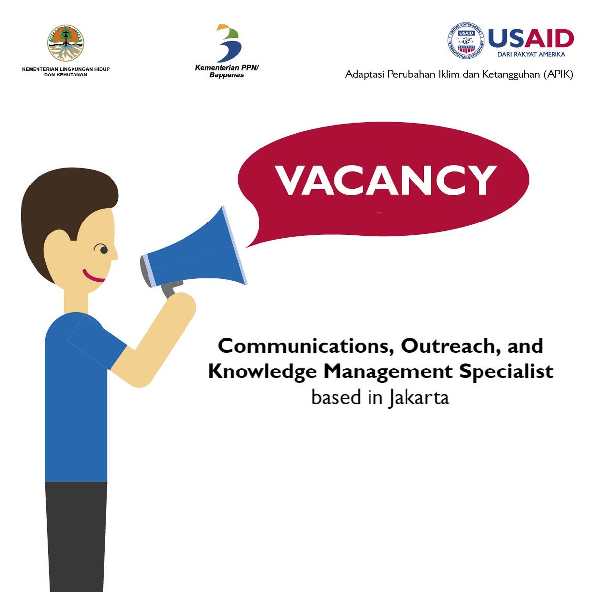 USAID_APIK's tweet photo. Hai #KawanAPIK kami membuka kesempatan utk bergabung sbg Communications, Outreach, & Knowledge Management Specialist berkantor di Jakarta. Bagi yg tertarik, yuk cek lengkapnya di https://t.co/yBApHDHdHE Pendaftaran akan dibuka sampai tanggal 3 Mei 2019 pukul 17:00 WIB. Ditunggu! https://t.co/8p9dAvJdjO