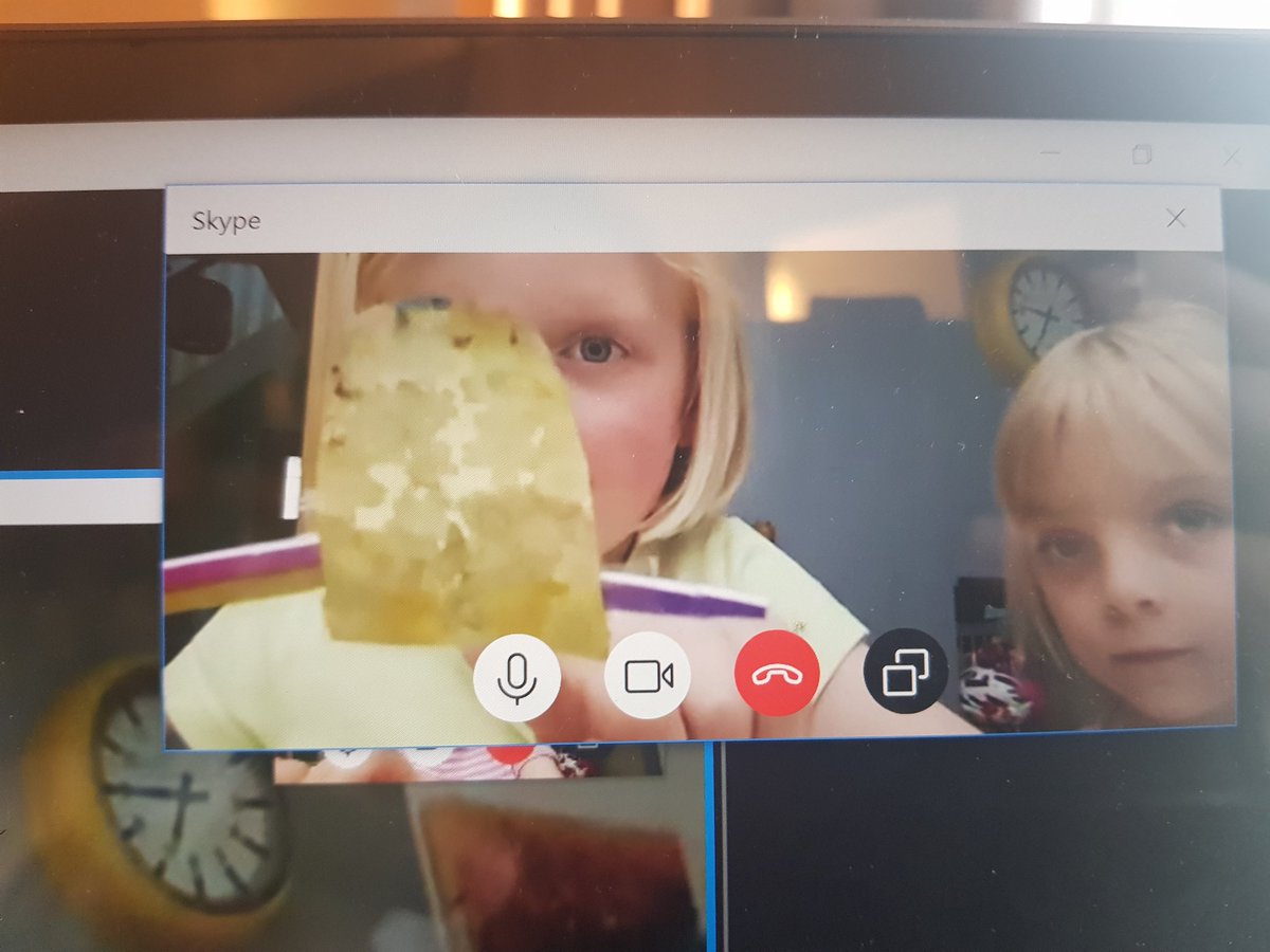 carostrachan's tweet photo. Video call home while away on our global team meeting #FestiveAll and my girls have made a craft FESTIVE ROAD logo
(It's a bowler hat if you can't see it!) @paultilstone #BeTheRoad https://t.co/QzSaY3Jyrx