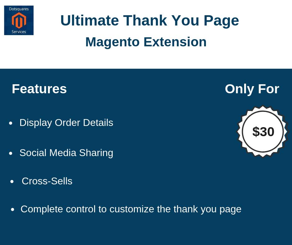 DotsquaresM's tweet photo. Enhance Your Customer's Shopping Experience with this completely customized "Thank You" Page. Buy Magento Extension for the ultimate thank you page at affordable price. #magento #extension #customer #magentoextension https://t.co/9vFKWJbtv5