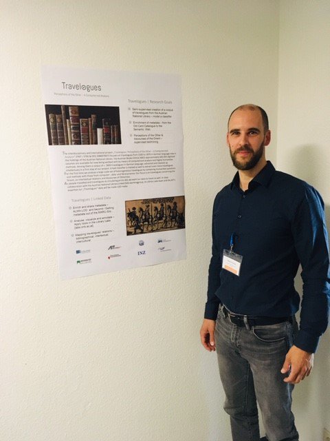 Our dear colleague @MartinKrickl at #LiSeH2019 presenting his project #Travelogues, which focuses on the analysis of German language travelogues in the collections of the Austrian National Library, covering the period from 1500 to 1876.  #LinkedOpenData