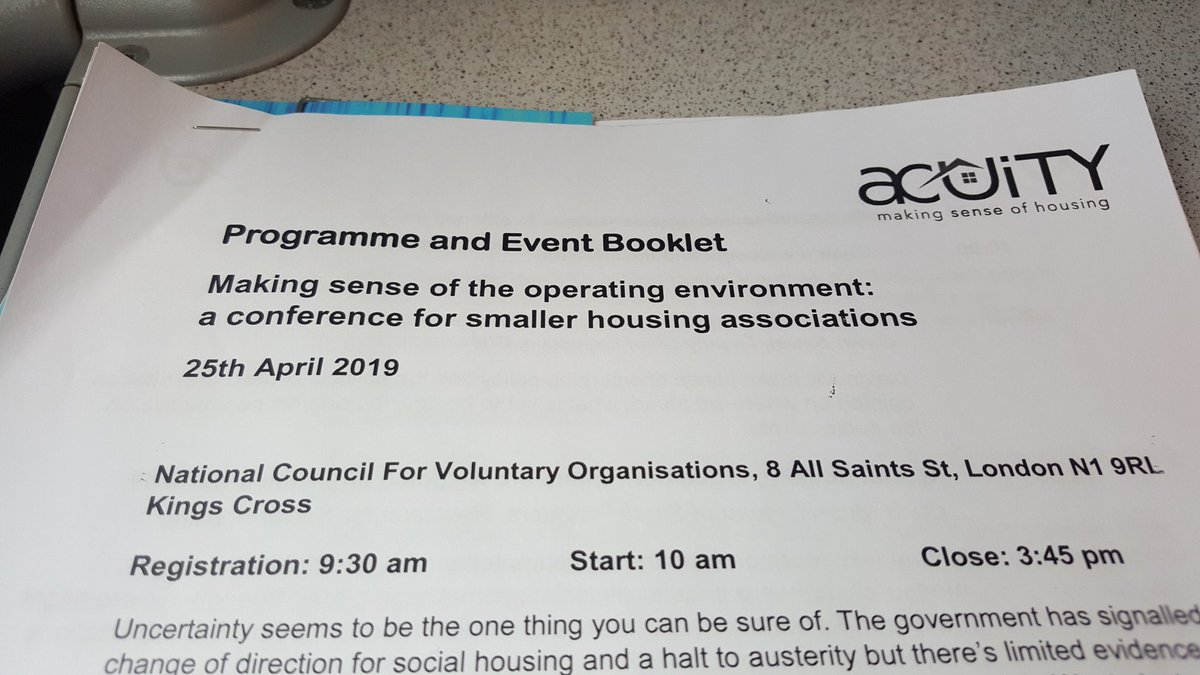 Anne_E_Taylor's tweet photo. #values #diversity #risk and #growth Just a few topics at today's @acuity_research conference for smaller housing associations.  Look forward to discussing #values in my pitch. https://t.co/CenA0KCC6U