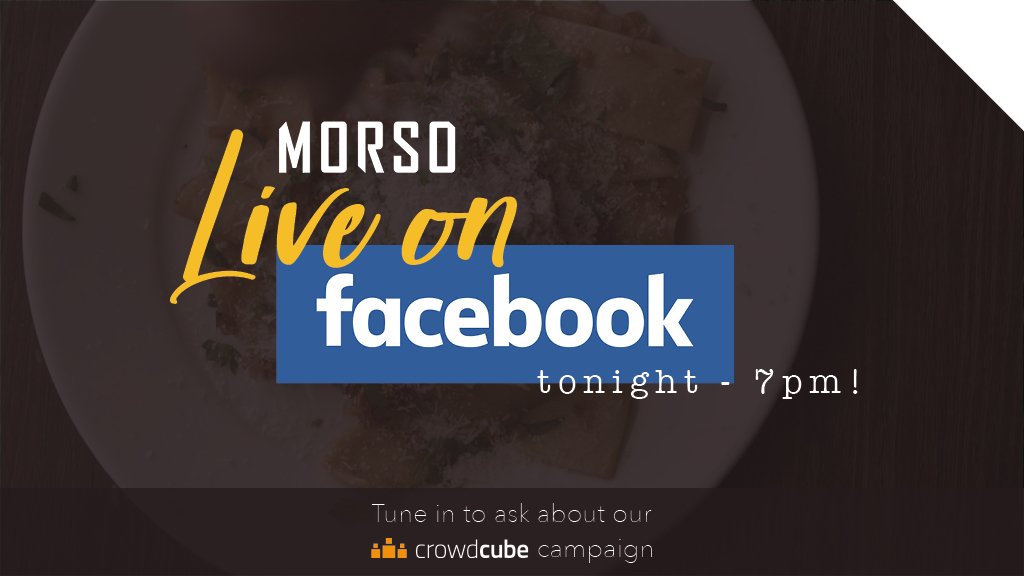 Morsolondon's tweet photo. We'll be live on Facebook tonight at 7pm, answering all questions about our @Crowdcube campaign! Please tune in and retweet to get the word out!

Don't yet know what it's all about? Our pitch can be found here: https://t.co/ijK2ctfYHc Capital at risk.

https://t.co/z7AeAyzC6G https://t.co/Y7iPtR7aQn