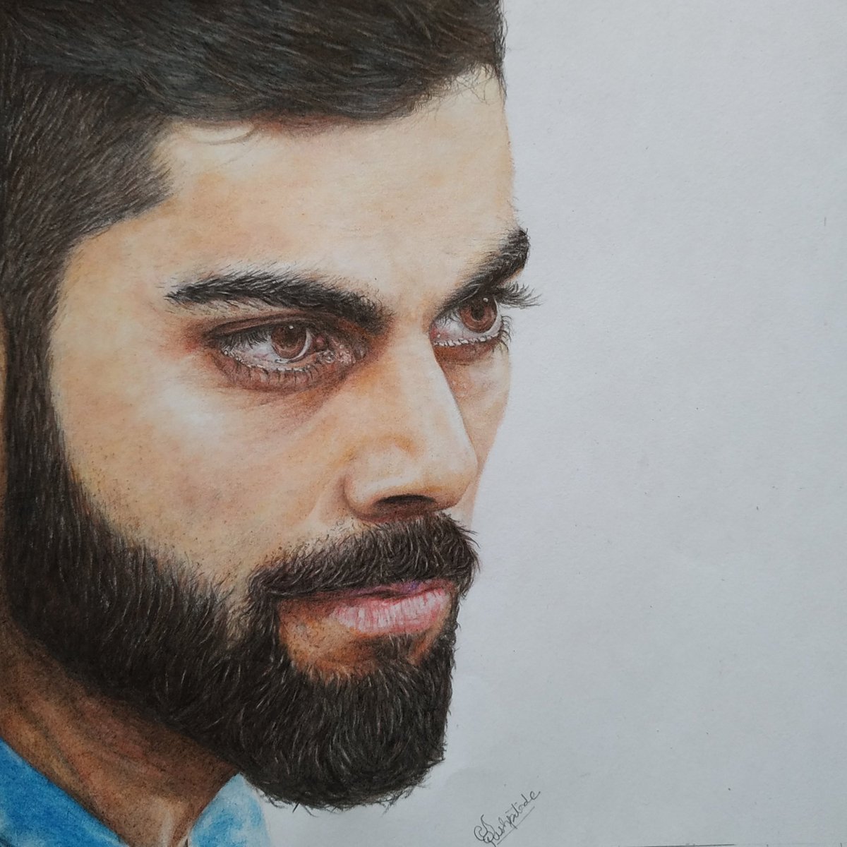 PushpatodeVijay's tweet photo. @imVkohli 
#painting
#pencil_colour https://t.co/MwP1aCPzdX