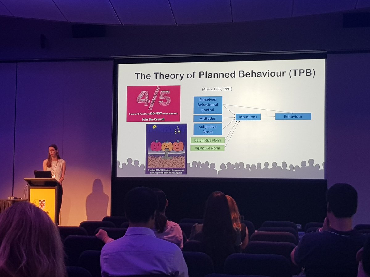Loren Willis on norms and drinking behaviour: how does normative influence relate to the theory of planned behaviour? #saspconf