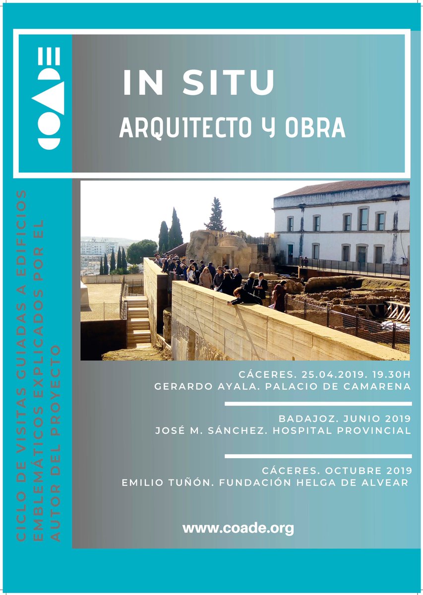 ‼️Ciclo IN SITU: arquitecto y obra
🗓️Hoy Gerardo Ayala - Rehabilitación del Palacio de Camarena #Cáceres
<a href="/arquitectosayal/">arquitectos ayala</a> 
▶️coade.org/actividades/ci…
