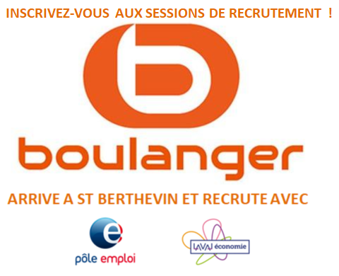 BarousseDamien's tweet photo. Après les préparations de + de 60 candidats #AvecPôleEmploi, place aux recrutements ! @Boulanger organise 2 grandes journées de recrutement, les 15 et 16 mai avec @poleemploi_PDL Laval St Nicolas et @laval_economie 
👉 Un lien unique pour s'inscrire : https://t.co/owmwDZXIFz https://t.co/7V6xpLRT61