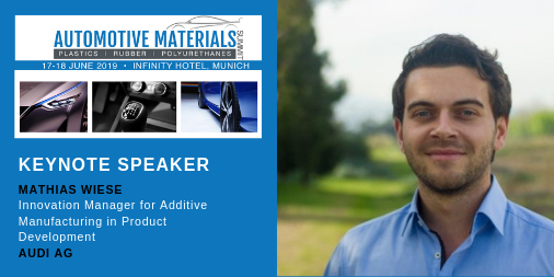ICYMI: Mathias Wiese of Audi AG is Keynote Speaker at 1st #AutoMaterialsSummit Munich 17-18 June with "Addressing the Emerging Need for 3D Printing in Vehicle Development" Last day of Early bird discounted registration is 24 April: ow.ly/QOdT50riqLF