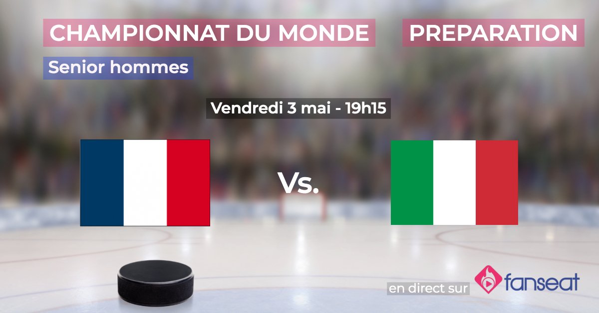 FANSEAT_FR's tweet photo. 🏒 Ce vendredi, suivez le dernier match de préparation au Championnat du monde de l' @Hockey_FRA face à l'Italie @fisg_it . 🇫🇷.🇮🇹.

À partir de 19h15 sur https://t.co/NRgb5Vr1my :
➡️ https://t.co/YilXlsXLnN https://t.co/2rnBWPqGNM