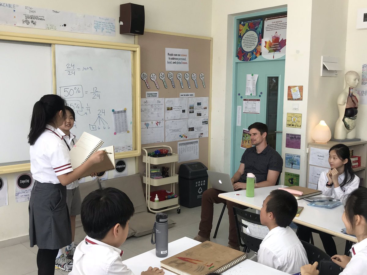 MissShillington's tweet photo. A special thank you to our Science teachers, who volunteered their time today in #g5.  Students presented their #exhibition purpose and #conceptual questions in order to get feedback on how to push their thinking related to #science and #technology. #PYPx #HTWW https://t.co/mmLlVTSVwp