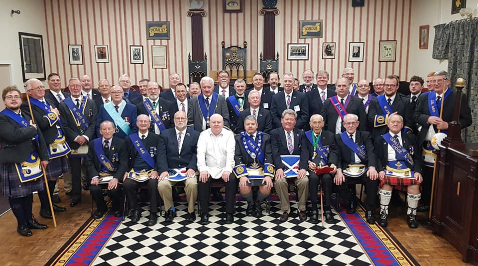 Lodge468's tweet photo. Had a visit from the Ohio Masonic Travellers Black Watch Degree Team  last night where they witnessed a new member being initiated into the craft Good to see Brothers from across the pond https://t.co/UIOdGnxmwJ