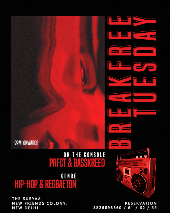 Get set &amp; brace up as we begin proceedings &amp; get back to what we do best with Club BW's Breakfree Tuesday tonight.
Doors Open : 9 pm Onwards
More info: +91-8826698560/62/66