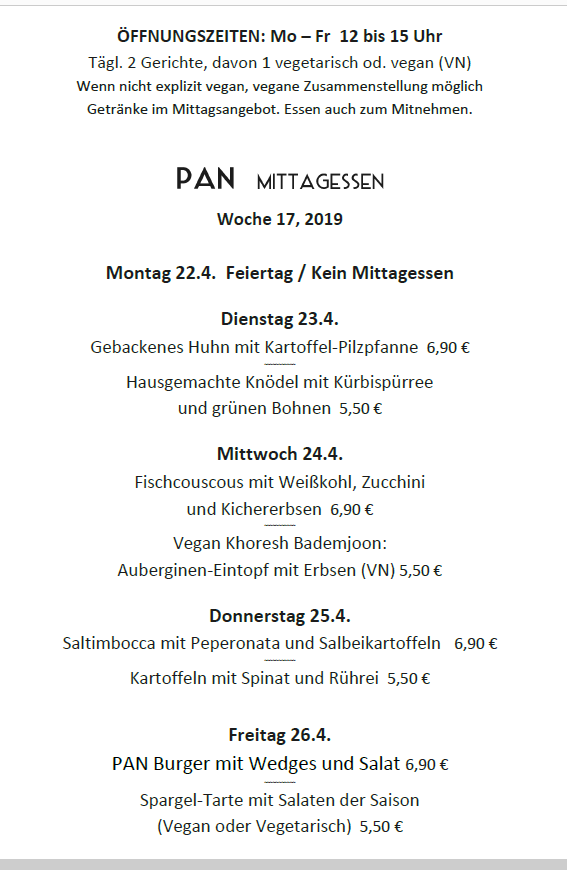PANLokal's tweet photo. Liebe Leute - hier die neue Mittagskarte. 👩‍🍳👨‍🍳
#Mittagessen #Leipzig #Lindenau #Lunchtime https://t.co/kYblX8xbO7