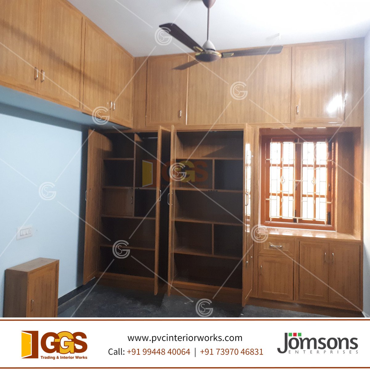 GGSPvcInterior's tweet photo. The most stable cupboard units are made out of pvc look alike single unit easy and 100 % replaceable when external damage is caused termite &amp; waterproof is guaranteed. For more details Call +91-9944840064. #PVC #pvcdoors #PVCcupboards #PVCkitchencabinet #PVCcupboardDesigns https://t.co/I08O6VQE63