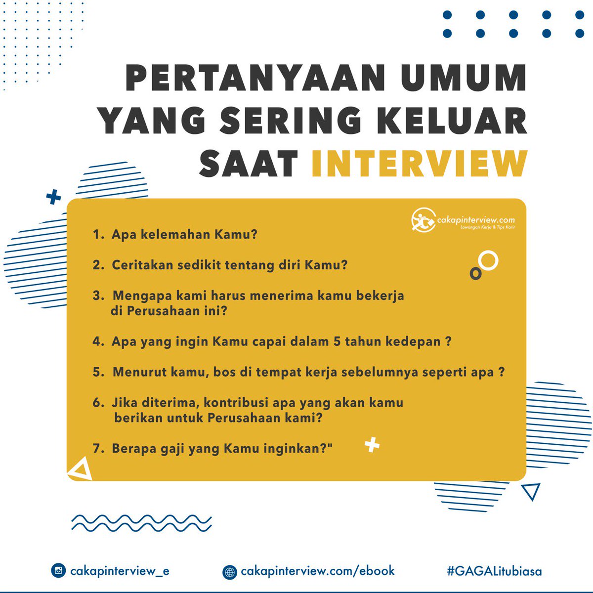 lokerind_'s tweet photo. Pastikan kamu tau cara menjawabnya 😀
.
#cakapinterview https://t.co/wkCD0W97GU