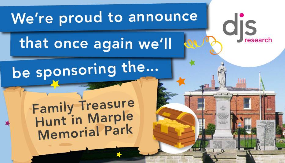 Thank you to <a href="/DJSResearch/">DJS Research Ltd</a>, the market research agency based in #Strines, for becoming the first £100 MEGA SPONSOR of the 2019 @JulianWadden Family Treasure Hunt in #Marple Memorial Park on Saturday 11 May: marple-uk.com/smf/index.php?…