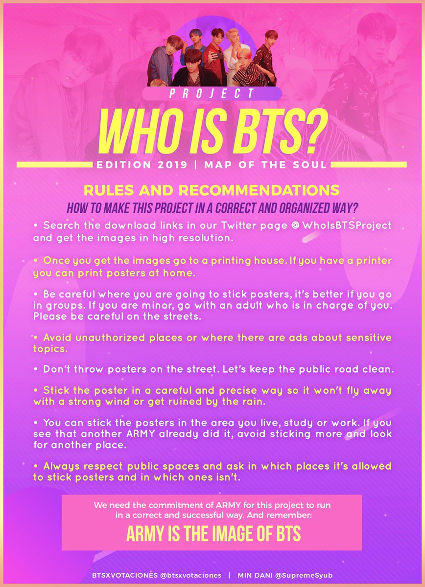 WhoIsBTSProject's tweet image. [ 💌 #WhoIsBTSProject ] WHO IS BTS? - 2019 Edition &quot;Map of the Soul&quot;

Project dedicated to promote @BTS_twt new album and MV &quot;MOTS: Persona&quot; - &quot;Boy With Luv&quot;

🏁GOAL: Introduce BTS&apos; music to the world on the public road and SNS.
