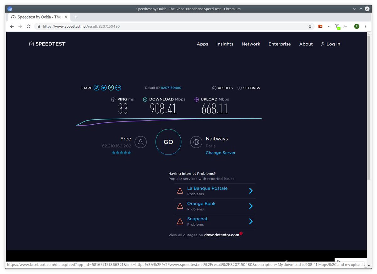 BugSETY's tweet photo. I got 1000 Mbit internet connection at home so I decided to test the speed of Lethean Chrome Browser VPN Extension connected to Lethernet FR.
#blockchain #VPN #privacy $LTHN https://t.co/3sb9lrykqu https://t.co/TTdUIJwh3V https://t.co/LO5VRaA1pS