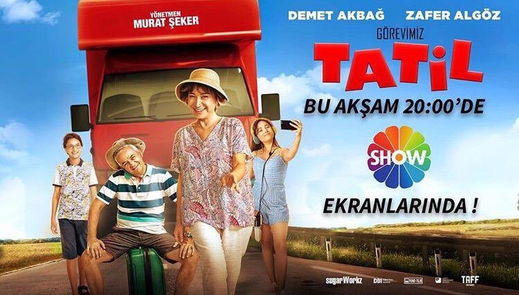 “Görevimiz Tatil” Bu akşam 20:00‘de @showtv ekranlarında! Sakın kaçırmayın 😍 <a href="/GorevimizTatil/">Görevimiz Tatil</a> <a href="/Sugarworkzfilm/">Sugarworkz Official</a>