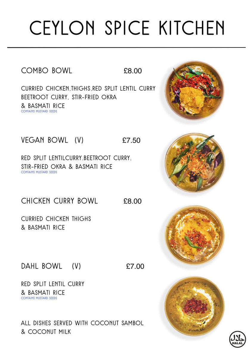 Ceylon Spice Kitchen will be serving our delicious Sri Lankan dishes in the public plaza at the Leadenhall building tomorrow. Pop down between 12pm and 3pm

instagram.com/ceylonspicekit…