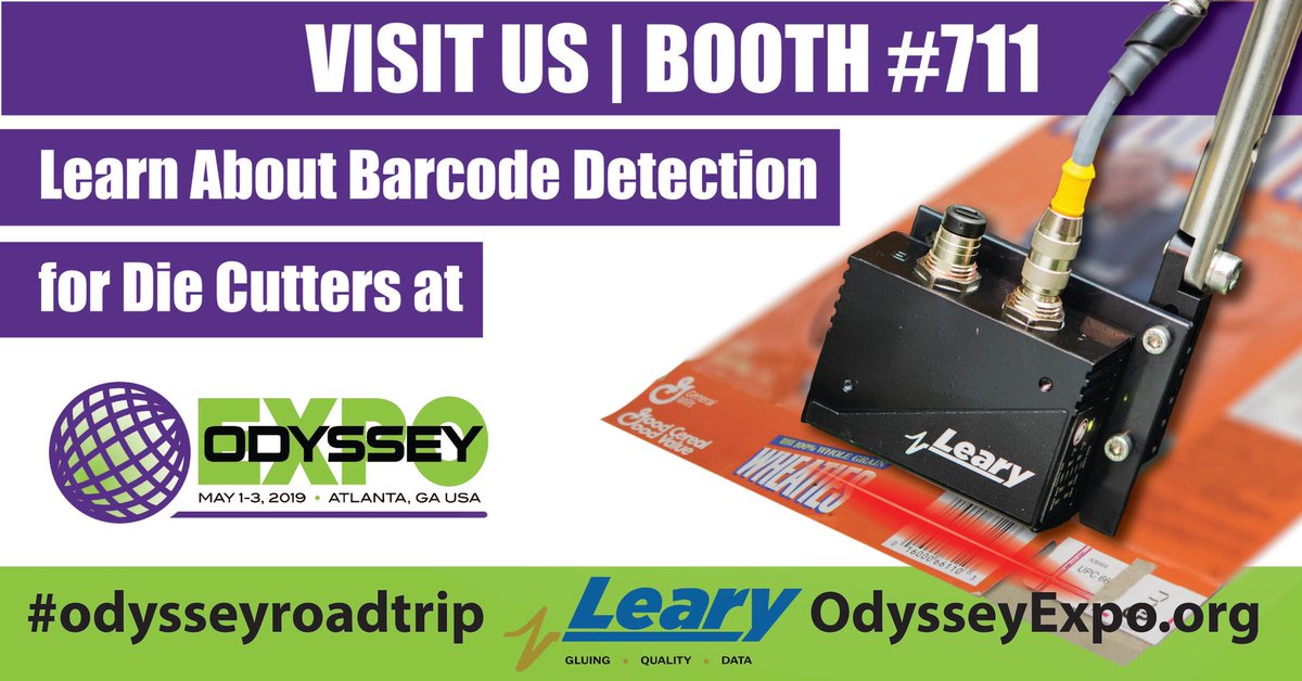 Come find out more about Barcode Detection for Die Cutters at #OdysseyExpo. Thanks for visit our stop on the #odysseyroadtrip!

#foldingcarton
#manufacturing
#tradeshow