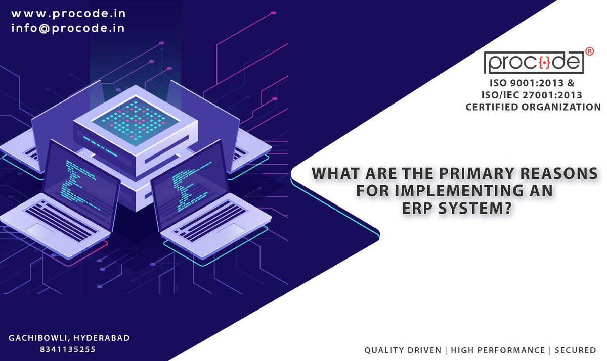 ProcodeSoftech's tweet image. An organization's top reasons for implementing an ERP system include:
Improving internal business processes.Improving company performance. Reducing IT expenses and labor costs.
Visit Our Website: procode.in
#Procode #Database #Performancetesting