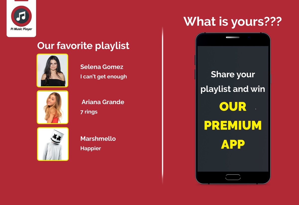 pimusicplayer's tweet photo. * GIVEAWAY *

We are giving away our premium app for the love you've shown us! 

1. Retweet this tweet. 
2. Tag 3 friends. 
3. Share your playlist using the hashtag. #ThePioneerPlayer #MyPlaylist #PiGiveaway 

You could be the one to win the PREMIUM APP! https://t.co/IXffJ7qMrp