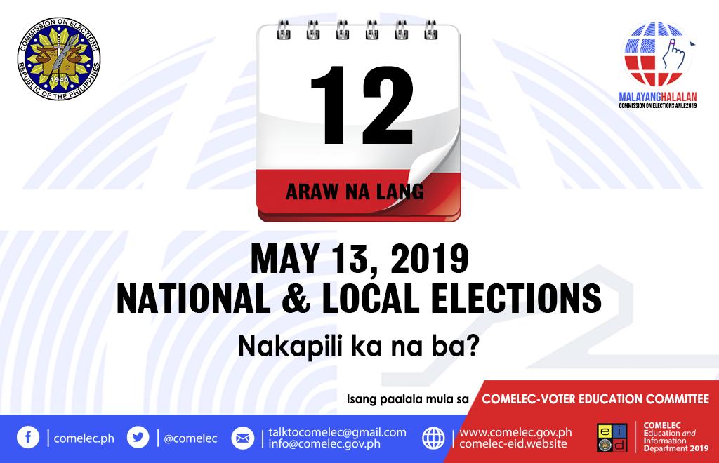 COMELEC's tweet photo. #AlamMoBa: 12 araw na lang bago ang halalan! #NakapiliKaNaBa? https://t.co/T8fT4hfDL9